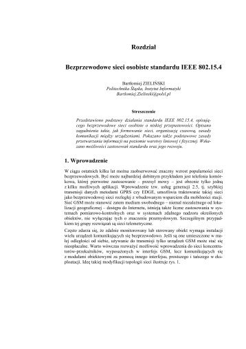 Rozdział Bezprzewodowe sieci osobiste standardu IEEE 802.15.4