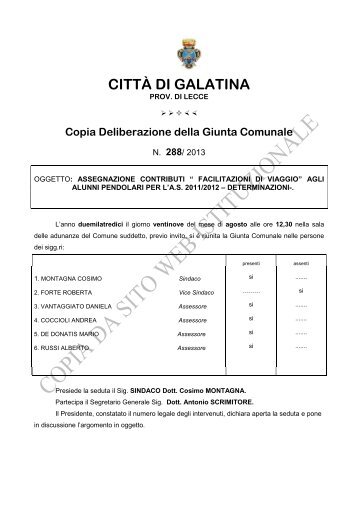 copia delibera - Comune di Galatina