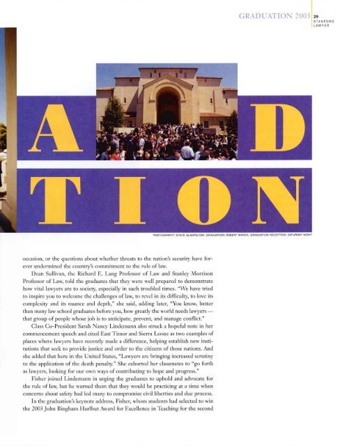 Summer 2003 – Issue 66 - Stanford Lawyer - Stanford University