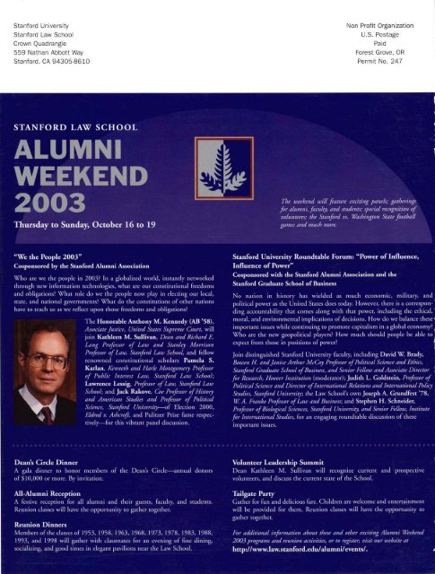 Summer 2003 – Issue 66 - Stanford Lawyer - Stanford University