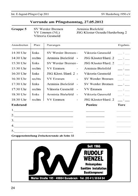 Pfingstcup Heft 2012 - SV Harderberg von 1950 eV