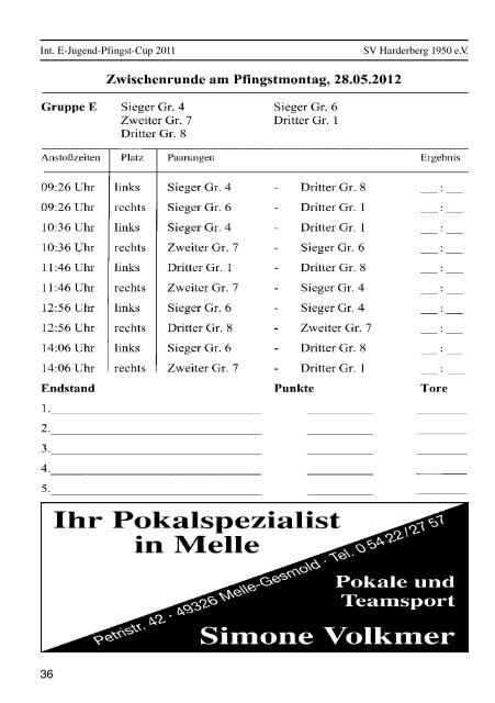 Pfingstcup Heft 2012 - SV Harderberg von 1950 eV