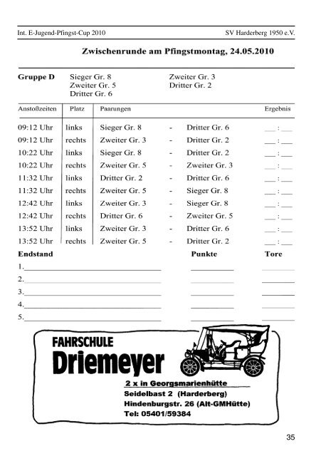 Freitag 7.15 – 17.00 Uhr - SV Harderberg von 1950 eV