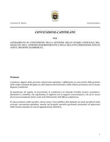 convenzione-capitolato - Comune di Aosta