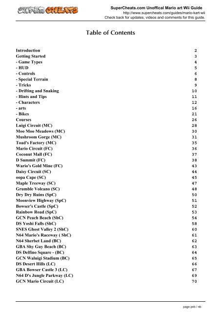 vervangen meisje nationalisme Mario Kart Wii Unofficial guide - SuperCheats.com