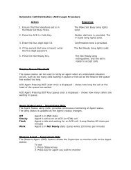 Automatic Call Distribution (ACD) Login Procedure