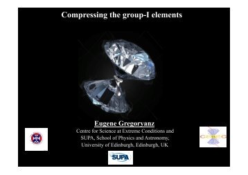 Compressing the group-I elements Eugene Gregoryanz