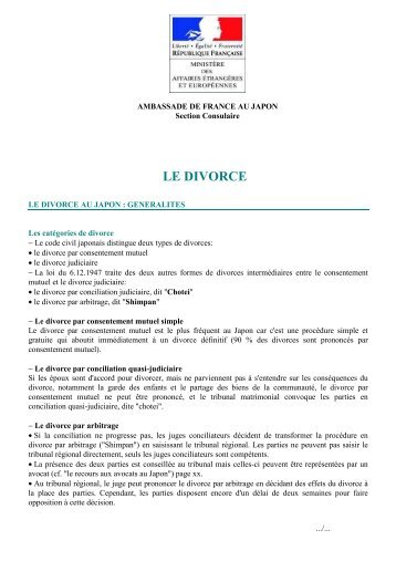 general divorce - Ambassade de France au Japon