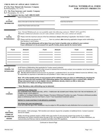 partial withdrawal form for annuity products - NestEgg Builders