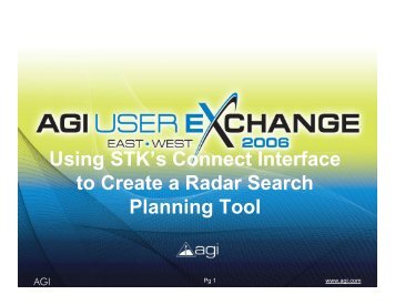 Radar Satellite Search Planning Tool - AGI