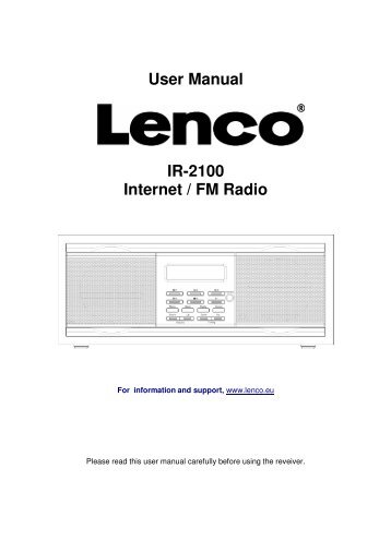 User Manual IR-2100 Internet / FM Radio - Lenco
