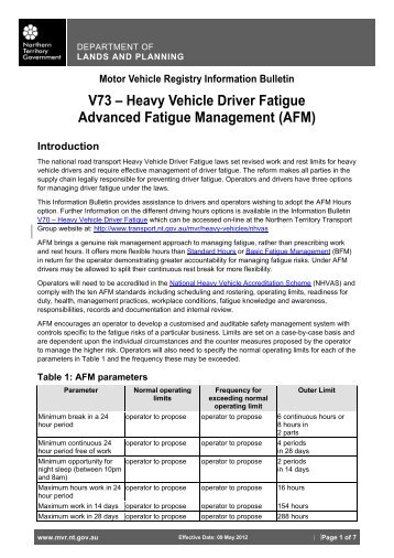 Motor Vehicle Registry Information Bulletin - Department of Transport