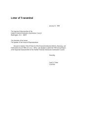 Letter of Transmittal - Appraisal Subcommittee