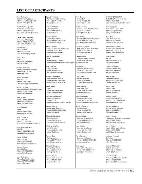 Program Book - 27th Fungal Genetics Conference