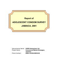 Report of ADOLESCENT CONDOM SURVEY JAMAICA, 2001