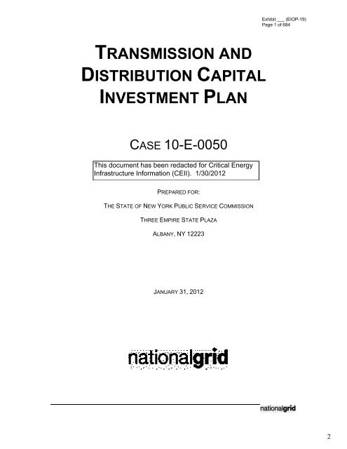 January 2012 Capital Investment - National Grid