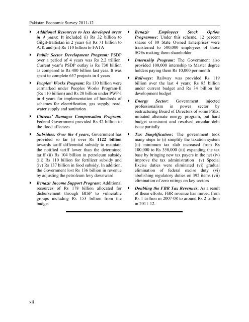 47. Pakistan Economic Survey 2011-12 - Consultancy Services in ...