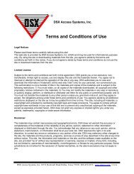 Terms and Conditions of Use - DSX Access Systems, Inc.