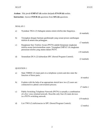 SULIT E3125 2 Arahan : Sila jawab EMPAT (4) soalan daripada ...