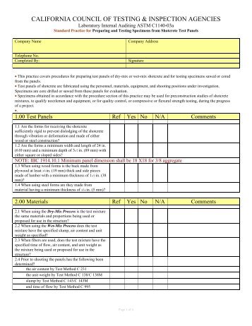 C1140 Audit Checklist - cctia