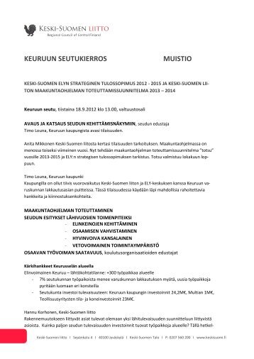 Keuruu 18.9.2012 - Keski-Suomen liitto