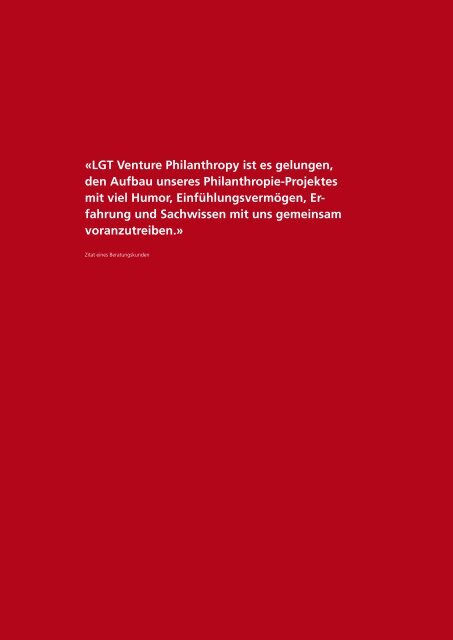 Broschüre Philanthropie-Beratung - LGT Group
