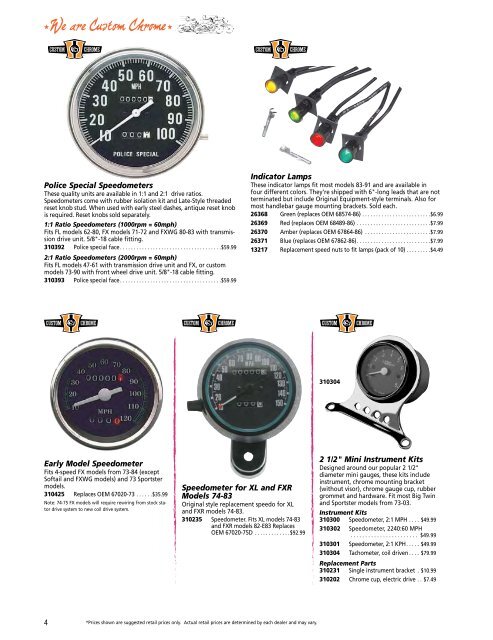 Instruments & Gauges - Custom Chrome