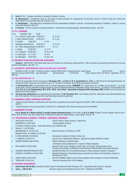 Meg Departments - Loyola College