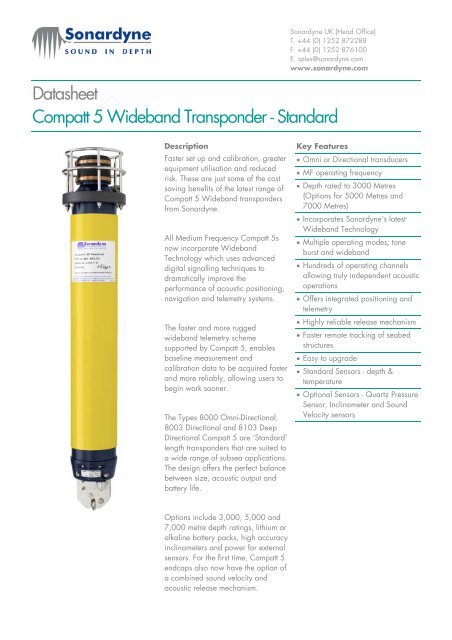 Datasheet Compatt 5 Wideband Transponder - Standard