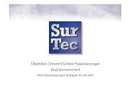 Überblick Chrom(VI)-freie Passivierungen - SurTec