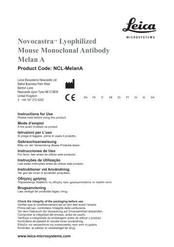 Novocastratm Lyophilized Mouse Monoclonal Antibody Melan A