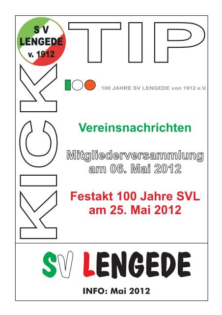 KICK-Mai 2012 komplett - SV Lengede von 1912 eV