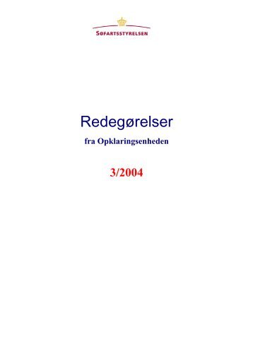 RedegÃ¸relser - SÃ¸fartsstyrelsen