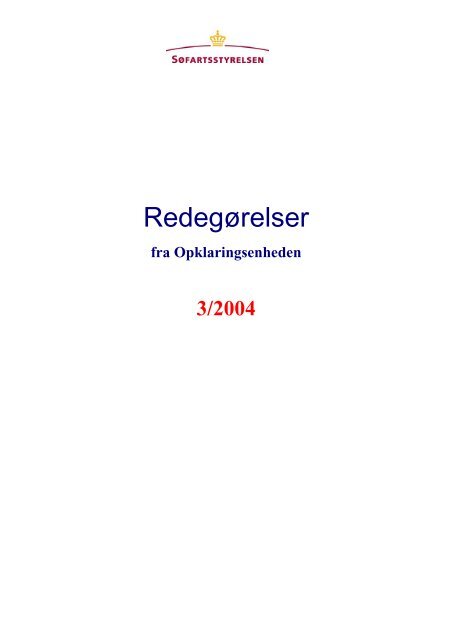 RedegÃ¸relser - SÃ¸fartsstyrelsen