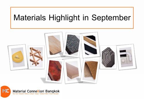 Materials Highlight in September - Material ConneXion ® Bangkok