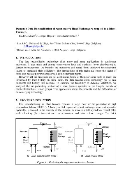 Dynamic Data Reconciliation of regenerative Heat Exchangers ...