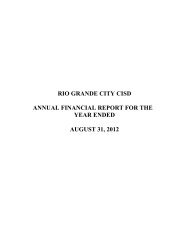 RIO GRANDE CITY CISD ANNUAL FINANCIAL REPORT ... - rgccisd