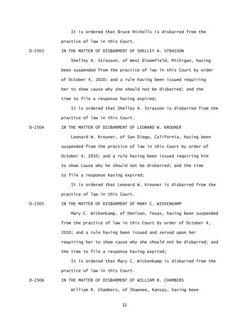 Order List (02/22/11) - Supreme Court of the United States