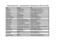 Teilnehmerliste des 1. Interdisziplinären ... - Tafelforum