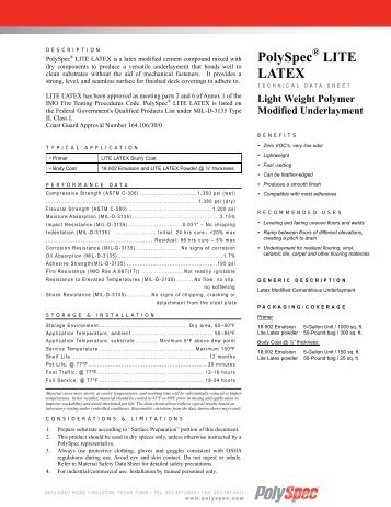 PolySpec Â® LITE LATEX