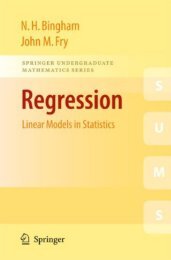 Regression: Linear Models in Statistics (Springer Undergraduate ...