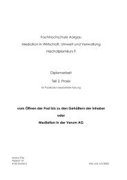 Fachhochschule Aargau Mediation in Wirtschaft, Umwelt und ...