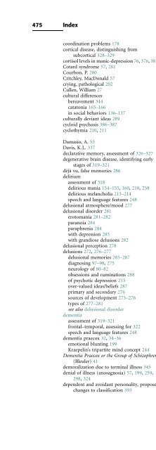 Descriptive Psychopathology: The Signs and Symptoms of ...