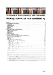 Bibliographie zur Inventarisierung - Landesstelle für ...