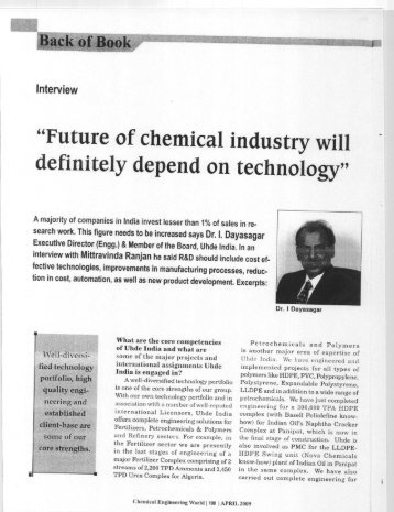 "Future of chemical industry will definitely depend on technology"