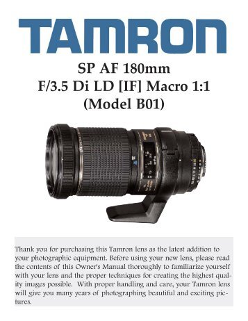 SP AF 180mm F/3.5 Di LD [IF] Macro 1:1 (Model B01) - Tamron
