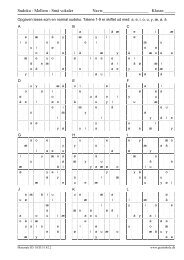 Sudoku - Mellem - SmÃ¥ vokaler Navn: Klasse - GratisSkole.dk