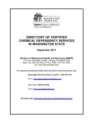 Directory of Certified Chemical Dependency Services - Alcohol and ...