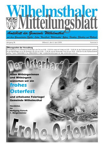 frohes Osterfest - Gemeinde Wilhelmsthal