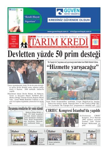 Haziran 2006 - TarÄ±m Kredi Kooperatifleri